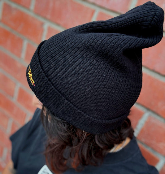 Ghost Space Killer | Embroidered Organic Cotton Ribbed Beanie
