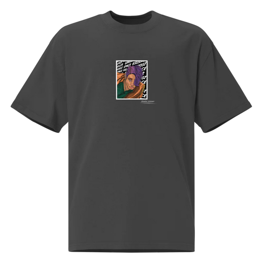 // Dweller: Unknown | Oversized Faded Portrait T-Shirt in Black