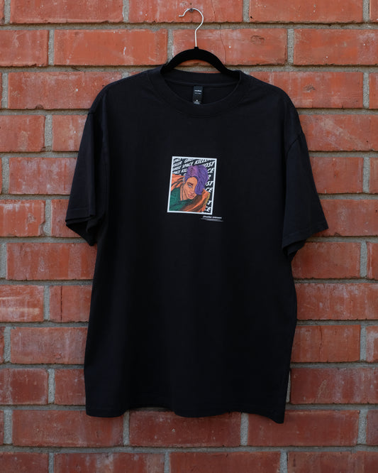 // Dweller: Unknown | Oversized Faded Portrait T-Shirt in Black