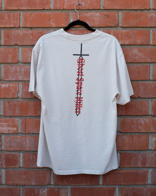 // Dweller: Unknown | Oversized Faded Portrait T-Shirt in Bone